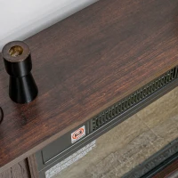 HOMCOM 26" Freestanding Electric Fireplace with Mantel, 1400W Replaceable Fireplace Insert Heater with 3D Flame Effect, Brown(m-8)