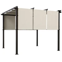 Outsunny 10' x 10' Metal Pergola, Outdoor Pergola with Retractable Canopy, for Garden, Patio, Backyard, Deck(m-11)