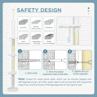 PawHut 8.4' Floor to Ceiling Cat Tree, Adjustable Height, White(m-7)