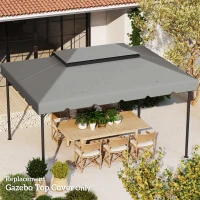 Outsunny 13' x 10' Gazebo Replacement Canopy, Gazebo Top Cover with Double Vented Roof for Garden Patio(TOP ONLY), Grey(m-8)