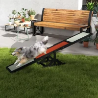 PawHut Wood Pet Seesaw, Dog Agility Training Equipment for Obedience Training, Weather Resistant, Black(m-8)