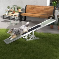 PawHut Wood Pet Seesaw, Dog Agility Training Equipment for Obedience Training, Weather Resistant, White(m-8)