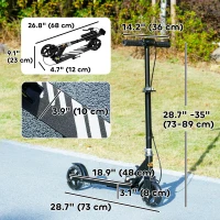 Qaba Scooter for Kids Ages 3-8 with Light Up Wheels, Adjustable Handlebar, Rear Brake & Handbrake for Girls and Boys, Black(m-3)