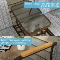 Outsunny Outdoor 2-Person Glider Bench, Outside Glider Swing Chair Loveseat with Table, Steel Frame, Gray(m-7)