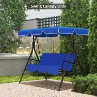 Outsunny 2/3 Seater Swing Canopy Replacement, Outdoor Swing Seat Top Cover, UV50+ Sun Shade (Canopy Only), Sky Blue(m-8)