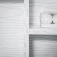 kleankin 31.5"W x 27.5"H Wall-Mounted Medicine Cabinet, Bathroom Storage Unit with Single Mirrored Door and 3-Tier Shelves, White(m-9)