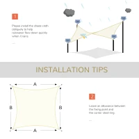 Outsunny Rectangle 10' x 13' Canopy Sun Sail Shade Garden Cover UV Protector Outdoor Patio Lawn Shelter with Carrying Bag (Cream White)(m-7)