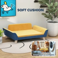 PawHut Dog Sofa Bed for Small Dogs with Soft Cushion, Washable Cover & Non-Slip Foot Pads, Orange(m-5)