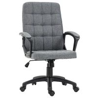 Vinsetto Fabric Office Chair, Computer Desk Chair, Swivel Task Chair with Arms, Adjustable Height, Swivel Wheels, Mid Back, Charcoal Gray(m-1)
