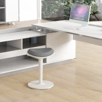 HOMCOM Standing Desk Stool, Ergonomic Wobble Chair, Adjustable Leaning Stool for Office Desks, with Rocking Motion, Grey(m-1)