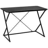HOMCOM 43" Home Office Computer Desk Study Student Writing Table with Z and X Bar Frame Support for Living Room, Black(m-1)