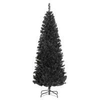 HOMCOM 6FT Pencil Christmas Tree, Artificial Christmas Tree with Automatic Open for Home Party, Black(m-11)