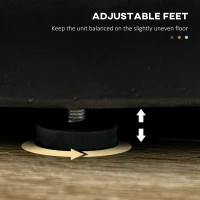 HOMCOM Lightweight Accent Table with Concrete Finish Round Side Table, Dark Gray(m-6)