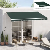 Outsunny Retractable Awning Fabric Replacement for 13' x 8' 840-151, Green(m-10)