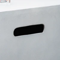 Outsunny 36" Firepit Table for Outside, 50,000 BTU Large Rectangular Stone Gas Firepit with Lava Rocks & Rain Cover, Fits 20lb Tank, Gray(m-8)