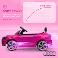 Qaba 12V Battery Powered Kids Electric Car, Audi Q8 etron Sportback Licensed Ride on Car w/ Remote Control, Pink(m-7)