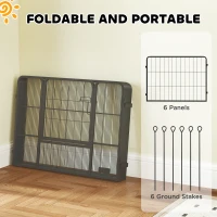 PawHut Heavy Duty Dog Playpen with Door for Small Dogs, 6 Panels, 23.5"H(m-6)