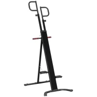 Soozier Folding Vertical Climber Exercise Machine, Height Adjustable Climbing Machine, Stair Stepper with LCD Monitor and Transport Wheels for Full Body Workout(m-11)