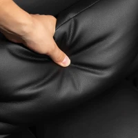 HOMCOM Executive Office Chair with Footrest and Lumbar Support, PU Leather Desk Chair, Ergonomic, Reclining and Swivel, Black(m-9)