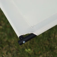 Outsunny Double Chaise Lounger Garden Rocker Sun Bed Outdoor Hammock Chair Texteline with Pillow Cream White(m-9)