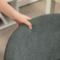 HOMCOM Small Desk Chair, Height Adjustable Fabric Office Chair with Swivel Wheels, Tilt Function, Computer Chair, Grey(m-9)