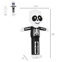 HOMCOM 10ft Halloween Inflatable Skeleton Ghost Decoration, LED Lighted for Home Indoor Outdoor Garden Lawn Decoration Party Prop(m-3)
