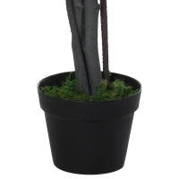 Outsunny 4.75FT Artificial Ficus Tree, Fake Tree with Leaves, Faux Plant in Nursery Pot for Indoor Decoration(m-10)