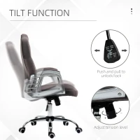 Vinsetto Office Chair, Velvet Computer Chair, Button Tufted Desk Chair with Swivel Wheels, Adjustable Height, Tilt Function, Dark Grey(m-5)