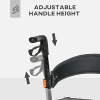 HOMCOM Aluminum Rollator Walker for Seniors and Adults with 10'' Wheels FSA HSA Eligible, Seat and Backrest, Folding Rolling Walker with Adjustable Handle and Storage Bag, Support up to 300lbs, Gray(m-4)