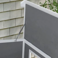 PawHut Cabin-Style Wooden Dog House for Large Dogs with Openable Roof & Giant Window, Dark Gray(m-9)