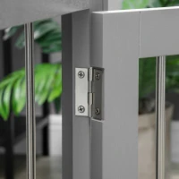 PawHut Dog Crate Furniture, Dog Kennel with Three Doors, Locks and Latches, Indoor Use, for Medium Dogs, Grey(m-10)