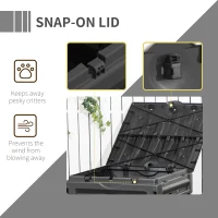 Outsunny Garden Compost Bin, 120 Gallon (450L) Garden Composter, BPA Free, with 80 Vents and 2 Sliding Doors, Lightweight & Sturdy, Fast Creation of Fertile Soil, Black(m-7)