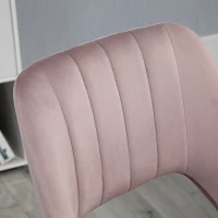 Vinsetto Mid Back Office Chair Velvet Fabric Swivel Scallop Shape Computer Desk Chair, Pink(m-10)