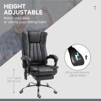 Vinsetto Office Chair 6-point Vibration Massage Chair Micro Fiber Recliner with Retractable Footrest Black(m-4)