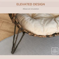 PawHut 20.5" Weaved Cat Bed, Elevated Hand-woven Braided Banana Leaf Kitten House Condo with Cushion, Brown(m-7)