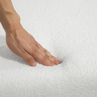 HOMCOM Upholstered Bedroom Bench, Boucle End of Bed Bench, Modern U-Shaped Entryway Bench, 39 x 18 x 18 Inches, White(m-10)