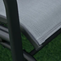 Outsunny Outdoor Glider Bench with Coffee Table, Patio 2-Seat Rocking Chair Swing Loveseat with Breathable Sling for Backyard Garden Porch, Light Grey(m-7)