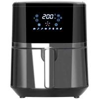 HOMCOM Air Fryer 4.7Qt, 4-in-1 Hot Oven with Air Fry, Roast, Broil, Crisp, Bake Function, Digital Touchscreen, 60-Min Timer, 8 Preset and Nonstick Basket, BPA Free(m-1)