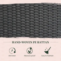 Outsunny 7 Pieces Outdoor Dining Set for 6, Wicker Rattan Patio Furniture Set, Patio Table and Chairs Set with Cushions, Acacia Wood Table Top, Conversation Set for Garden Backyard Deck, Cream White(m-6)