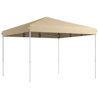 Outsunny 13' x 13' Pop Up Canopy Tent with Height Adjustable, Carry Bag for Outdoor, Garden, Patio, Beige(m-1)