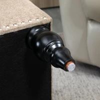 HOMCOM Ottoman with Storage for Living Room, 25" Storage Ottoman with Removable Lid, Button-Tufted Fabric Bench for Footrest and Seat with Wood Legs, Brown(m-8)