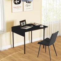 HOMCOM Folding Dining Table for 2 to 4 People, Industrial Drop Leaf Table, Kitchen Table for Small Spaces, Black(m-10)