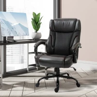 Vinsetto 484LBS Big and Tall Ergonomic Executive Office Chair with Wide Seat, High Back Adjustable Computer Task Chair Swivel PU Leather, Brown(m-2)