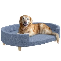 PawHut Dog Couch for Large Dogs with Removable Top, Washable Cover, Blue(m-11)