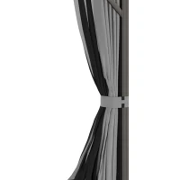 Outsunny 10' x 12' Hardtop Gazebo with Curtains and Netting, Permanent Pavilion Metal Double Roof Gazebo Canopy with Aluminum Frame and Hooks, for Garden, Patio, Backyard, Gray(m-9)