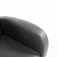 Qaba Kids Sofa Rocking Chair with Side Pocket, PU Leather Toddler Armchair for Children Grey(m-8)