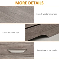 HOMCOM Tall Wooden 4 Drawer Vertical File Cabinet with Enclosed Storage for Letter/Legal Size, File Hangers and Lock, and Key, Grey Oak(m-7)