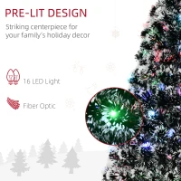 HOMCOM 4ft Pre-Lit LED Optical Fiber Christmas Tree Artificial Seasonal Decor(m-4)