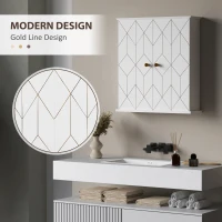 HOMCOM Bathroom Wall Cabinet, Medicine Cabinet, Storage Cabinet with 2 Doors, Adjustable Shelf, White(m-6)