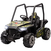 Qaba 12V Kids Electric Car with Parent Remote Control, Spring Suspension, Soft Start, Music, LED Light, Safety Belt, Green(m-1)